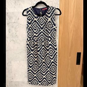 Blue and Cream Patterned Maternity Dress